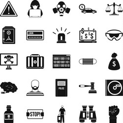 fault icons set simple style vector image