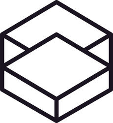 geometric and abstract 3d cube line style icon vector image