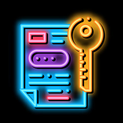 Protection agreement neon glow icon vector