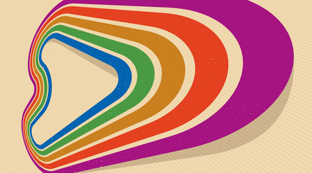 retro style abstract background with curve lines vector image