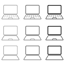 set of laptop flat web icon notebook computer vector image