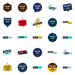 20 follow-boosting follow us graphic elements vector image