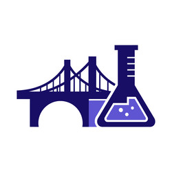 bridge and beaker a conceptual of science infr vector image
