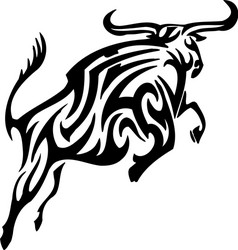 bull in tribal style - image Vector Image