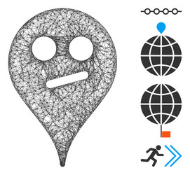 doubt smiley map marker web mesh vector image