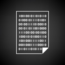 sheet with binary code icon vector