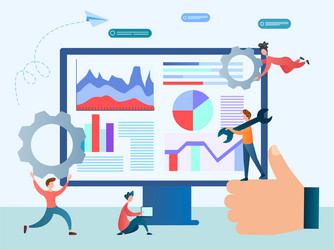 teamwork on startup optimization online sales vector image