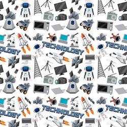 technology text icon with elements vector image