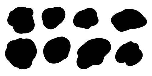 blob shapes set random blotch inkblot stone vector image