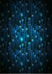 blue matrix symbols digital binary code on dark vector