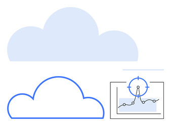 cloud and data analytics concept with graphs vector image