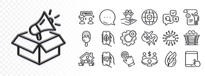 ecology app inspect and cursor line icons for web vector image