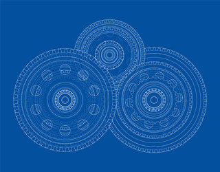 gearbox sketch rendering of 3d vector image