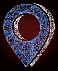 glossy net mesh map marker shadow with lightspots vector image