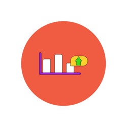 in flat design of column chart vector image