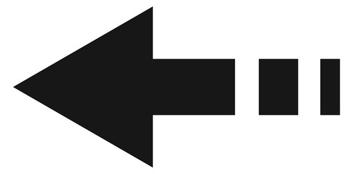 left direction pointer icon black arrow symbol vector image