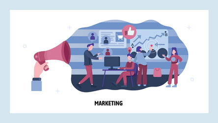 Marketing team work on business strategy people vector