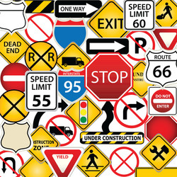 Road signs icons set Royalty Free Vector Image