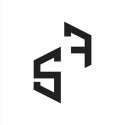 sf initial letters logo monogram with up to down vector image