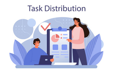 task distribution concept interaction vector image