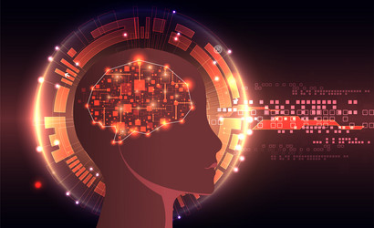 artificial intelligence technical background vector image