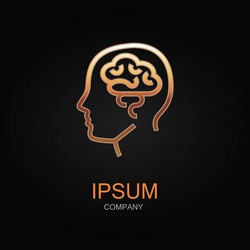 brain icon design logo element isolated vector image