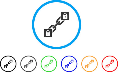 Lock blockchain rounded icon vector