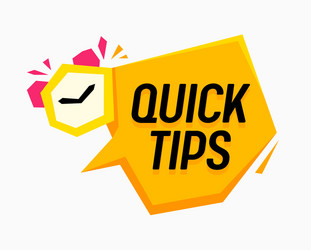 Quick tips helpful tricks emblem and banner vector