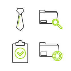 set line folder settings with gears completed vector image