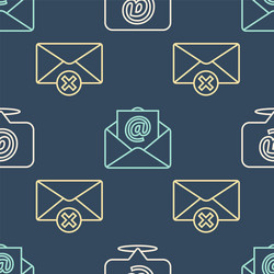 set line mail and e-mail on speech bubble delete vector image