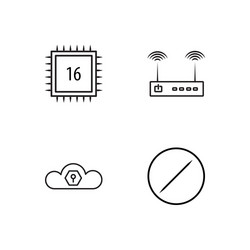 web simple outlined icons set vector image