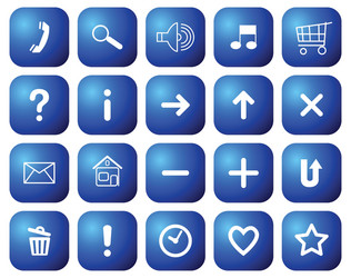 Website Icon Buttons with Symbols vector image