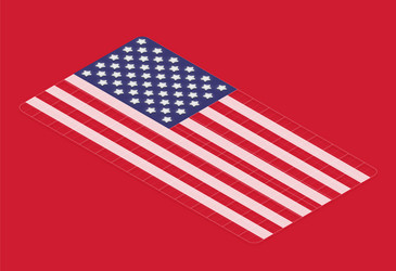 Usa 3d flag hanging on the white wall withg Vector Image