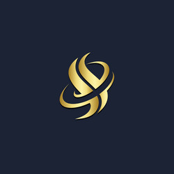 House wave colored gold logo Royalty Free Vector Image