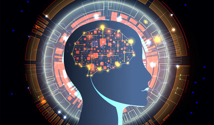 artificial intelligence technical background vector image