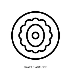 braised abalone icon line art style design vector