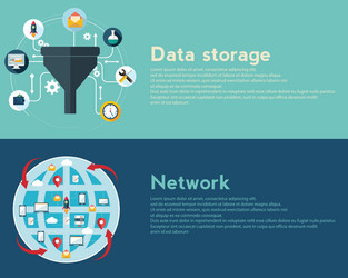 Data Analysis & Network Concepts vector image