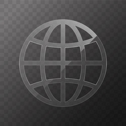 globe glass icon vector