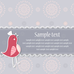 greeting card with a bird vector image
