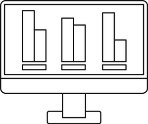 growing business graph at computer screen icon vector image