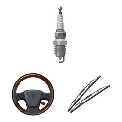 isolated object of auto and part logo set vector image