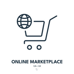 Online marketplace icon ecommerce store shop vector