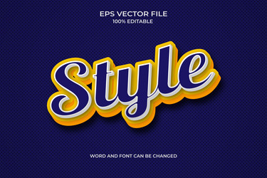 realistic 3d style editable text effect vector image