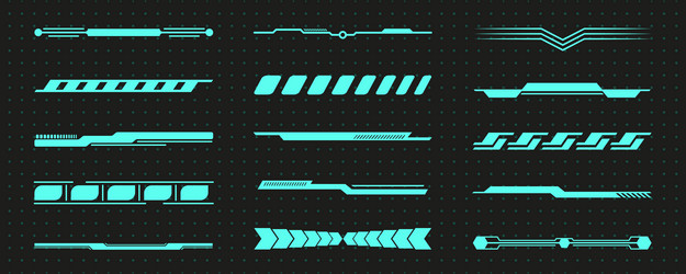 retro 90s futuristic game hud element set vector image