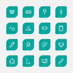 set of 16 editable science icons line style vector image