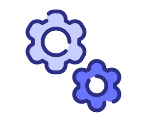 setting configuration cog single isolated icon vector image