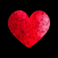 valentines day background with low poly heart vector