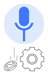 voice command technology integrating vector image