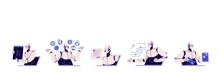 ai and machine learning concept set chatbot vector image