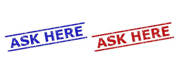 ask here stamps with rubber surface and parallel vector image